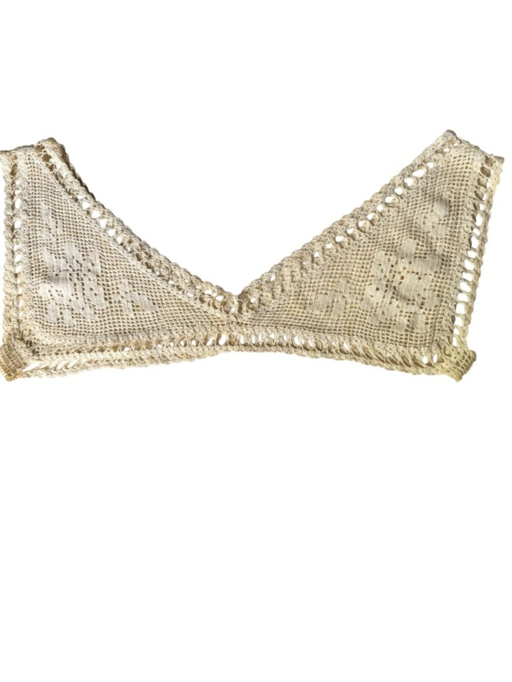 Antique Victorian Edwardian Handmade Womens Crocheted Camisole Lace Yoke Collar - Picture 14 of 14